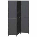 Room Divider Folding Manual Black 146 x 180 cm Poly Rattan 42003668