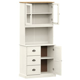 Highboard VIGO White 78x40x175 cm Solid Wood Pine 3188305