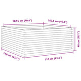Garden Planter White 110x110x46 cm Solid Wood Pine 3282435