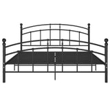 Bed Frame with Headboard without Mattress Black 160x200 cm Metal 324979