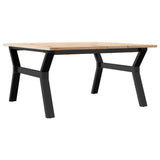 Coffee Table Y-Frame 80x80x45 cm Solid Wood Pine and Steel 3282707