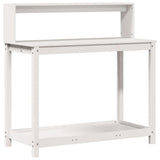 Potting Table with Shelves White 108x50x109.5 cm Solid Wood Pine 832413