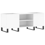 Record Cabinet White 121x38x48 cm Engineered Wood 831684
