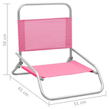 Folding Beach Chairs 2 pcs Pink Fabric 310372