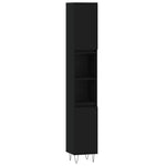 ZNTS 3 Piece Bathroom Furniture Set Black Engineered Wood 3190300