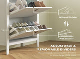 Modern Two-Drawer Shoe Cabinet - White T3398P343096