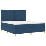Box Spring Bed with Headboard Blue 180 x 200 cm Fabric 3339720
