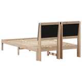 Bed Frame with Headboard Brown 120 x 190 cm Solid Pine Wood 878907