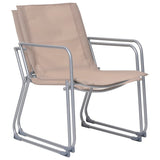 4 Piece Garden Lounge Set Fabric & Steel Taupe 44354
