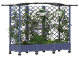 Raised Bed with Trellis and Roof Grey 163 x 40 x 129 cm PP 3423106