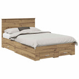 Bed Frame with Drawer Artisan Oak 120 x 200 cm Engineered Wood 3408298
