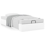 Ottoman Bed Frame without Mattress White Single Faux Leather 3310828