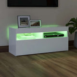 TV Cabinet with LED Lights White 90x35x40 cm 804382