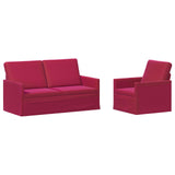Sofa Set 2 pcs Wine Red Velvet 3433208