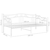 Sofa Bed Frame White Powder-Coated Metal 90x200 cm 324762