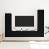 TV Cabinet Set 4 pcs Black Oak Engineered Wood 3332587