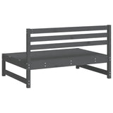 Garden Middle Sofas 2 pcs Grey 120x80 cm Solid Wood Pine 825718
