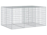 Gabion Basket with Cover 150x100x100 cm Galvanised Iron 3295191