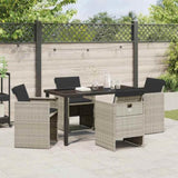 Garden Dining Set 5 pcs Light Grey Poly Rattan 3380610