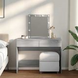 Dressing Table with LED Grey Sonoma 100x40x130 cm 848197