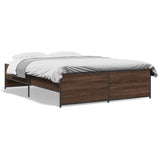 Bed Frame without Mattress Brown Oak 120x200 cm 3279896