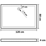Shower Base Tray with Dots White 80x120x4 cm ABS 148901