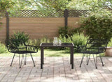 Garden Dining Set 3 pcs Black Powder-Coated Steel 3379184