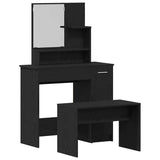Dressing Table Set with Drawer 2 pcs Black Oak Engineered Wood 3333076
