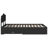 Bed Frame with Headboard Black 120 x 190 cm Engineered Wood 3413221