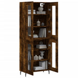 Highboard Smoked Oak 69,5x34x180 cm Engineered Wood 3198294