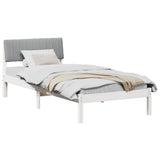 Bed frame White and light grey 90 x 190 cm Solid pine wood 878718