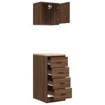 ZNTS Garage Cabinets 2 pcs Brown Oak Engineered Wood 3328329