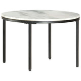 Coffee Table White and Black 65 cm Real Solid Marble 286410