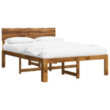 Double Bed Frame with Headboard ROSTOCK Natural 135 x 190 cm 903363