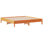 Bookcase Bed without Mattress Wax Brown 200x200 cm Solid Wood Pine 3322899