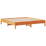 Bookcase Bed without Mattress Wax Brown 200x200 cm Solid Wood Pine 3322899