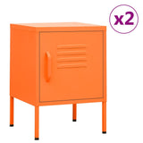Nightstands 2 pcs Orange 35x35x51 cm Steel 3095208