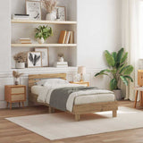 Bed Frame with LED Artisan Oak 90 x 200 cm Engineered Wood 863796