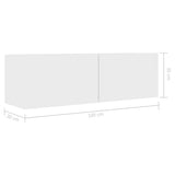 8 Piece TV Cabinet Set White Engineered Wood 3078692