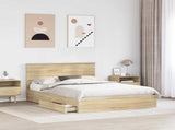 Storage Bed with Drawer Sonoma Oak 140 x 200 cm Engineered Wood 3408461