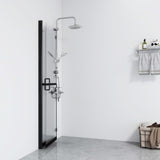 ZNTS Foldable Walk-in Shower Wall Transparent ESG Glass 120x190 cm 151185