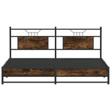 Bed Frame without Mattress Smoked Oak 160x200 cm Engineered Wood 4106911