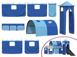 Kids'Loft Bed Frame White and Blue 90 x 190 cm Metal 42020901
