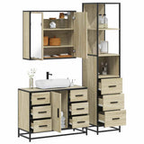 ZNTS 3 Piece Bathroom Furniture Set Sonoma Oak Engineered Wood 3301141