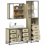 3 Piece Bathroom Furniture Set Sonoma Oak Engineered Wood 3301141