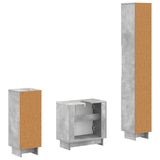 3 Piece Bathroom Cabinet Set EDE Engineered Wood 3417822
