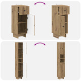 3 Piece Bathroom Cabinet Set EDE Engineered Wood 3417827
