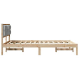 Bed Frame Light Grey 150 x 200 cm Solid Pine Wood 878179