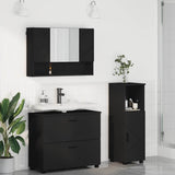 Bathroom Furniture Set 3 pcs Black Engineered Wood and Metal 3393024