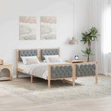 Bed Frame Light Grey 140 x 190 cm Solid Pine Wood 3394293